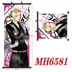 Tokyo Revengers Anime black Plastic rod Cloth painting Wall Scroll 40X102CM 
