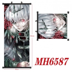 Tokyo Ghoul Anime black Plastic rod Cloth painting Wall Scroll 40X102CM 