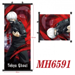 Tokyo Ghoul Anime black Plastic rod Cloth painting Wall Scroll 40X102CM 