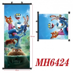 Zootopia Anime black Plastic rod Cloth painting Wall Scroll 40X102CM 
