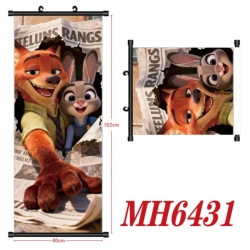 Zootopia Anime black Plastic rod Cloth painting Wall Scroll 40X102CM 