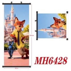 Zootopia Anime black Plastic rod Cloth painting Wall Scroll 40X102CM 