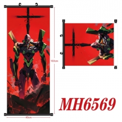 EVA Anime black Plastic rod Cloth painting Wall Scroll 40X102CM