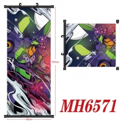 EVA Anime black Plastic rod Cloth painting Wall Scroll 40X102CM
