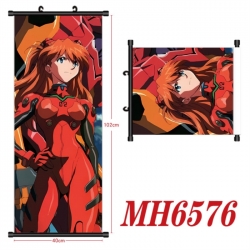 EVA Anime black Plastic rod Cloth painting Wall Scroll 40X102CM