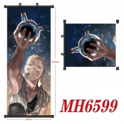 Fullmetal Alchemist Anime black Plastic rod Cloth painting Wall Scroll 40X102CM