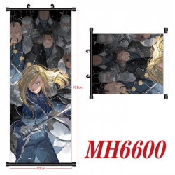 Fullmetal Alchemist Anime black Plastic rod Cloth painting Wall Scroll 40X102CM