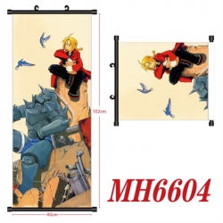Fullmetal Alchemist Anime black Plastic rod Cloth painting Wall Scroll 40X102CM