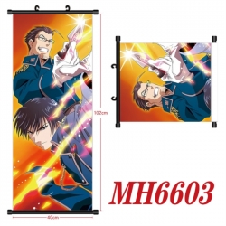 Fullmetal Alchemist Anime black Plastic rod Cloth painting Wall Scroll 40X102CM