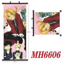Fullmetal Alchemist Anime black Plastic rod Cloth painting Wall Scroll 40X102CM