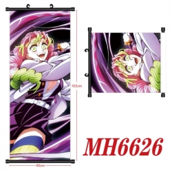 Demon Slayer Kimets Anime black Plastic rod Cloth painting Wall Scroll 40X102CM