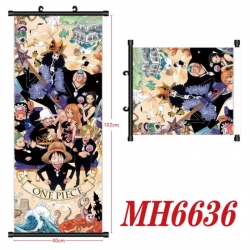 One Piece Anime black Plastic rod Cloth painting Wall Scroll 40X102CM