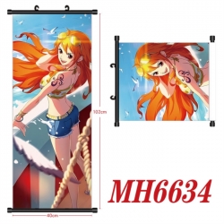 One Piece Anime black Plastic rod Cloth painting Wall Scroll 40X102CM