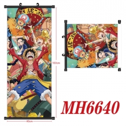 One Piece Anime black Plastic rod Cloth painting Wall Scroll 40X102CM