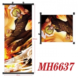 One Piece Anime black Plastic rod Cloth painting Wall Scroll 40X102CM