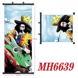 One Piece Anime black Plastic rod Cloth painting Wall Scroll 40X102CM