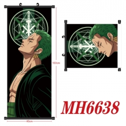 One Piece Anime black Plastic rod Cloth painting Wall Scroll 40X102CM