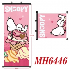 snoopy Anime black Plastic rod Cloth painting Wall Scroll 40X102CM