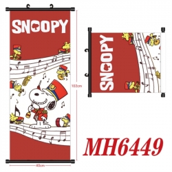 snoopy Anime black Plastic rod Cloth painting Wall Scroll 40X102CM