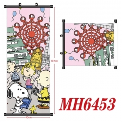 snoopy Anime black Plastic rod Cloth painting Wall Scroll 40X102CM