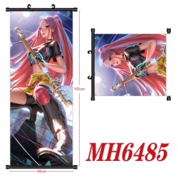 K-Pop Demon Hunters Anime black Plastic rod Cloth painting Wall Scroll 40X102CM