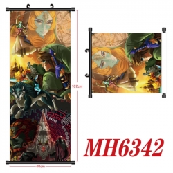 The Legend of Zelda Anime black Plastic rod Cloth painting Wall Scroll 40X102CM