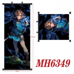 The Legend of Zelda Anime black Plastic rod Cloth painting Wall Scroll 40X102CM