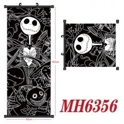The Nightmare Before Christmas Anime black Plastic rod Cloth painting Wall Scroll 40X102CM
