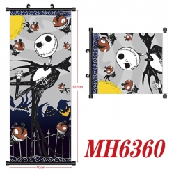 The Nightmare Before Christmas Anime black Plastic rod Cloth painting Wall Scroll 40X102CM