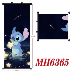 Lilo & Stitch Anime black Plastic rod Cloth painting Wall Scroll 40X102CM