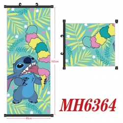 Lilo & Stitch Anime black Plastic rod Cloth painting Wall Scroll 40X102CM