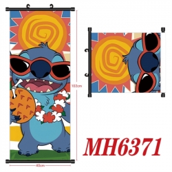 Lilo & Stitch Anime black Plastic rod Cloth painting Wall Scroll 40X102CM