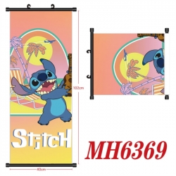 Lilo & Stitch Anime black Plastic rod Cloth painting Wall Scroll 40X102CM