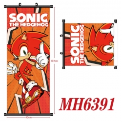 Sonic The Hedgehog Anime black Plastic rod Cloth painting Wall Scroll 40X102CM