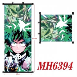 My Hero Academia Anime black Plastic rod Cloth painting Wall Scroll 40X102CM