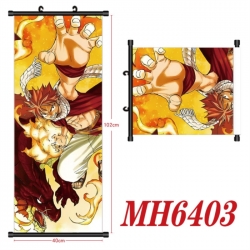 Fairy tail Anime black Plastic rod Cloth painting Wall Scroll 40X102CM