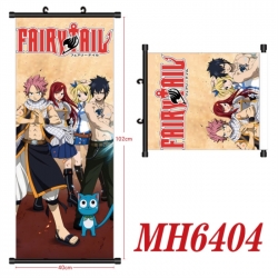 Fairy tail Anime black Plastic rod Cloth painting Wall Scroll 40X102CM