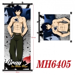 Fairy tail Anime black Plastic rod Cloth painting Wall Scroll 40X102CM