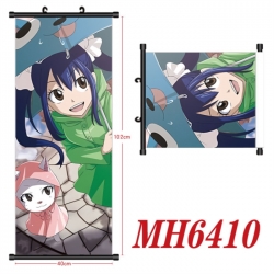 Fairy tail Anime black Plastic rod Cloth painting Wall Scroll 40X102CM