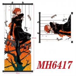 Jujutsu Kaisen Anime black Plastic rod Cloth painting Wall Scroll 40X102CM
