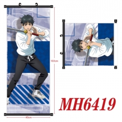 Jujutsu Kaisen Anime black Plastic rod Cloth painting Wall Scroll 40X102CM