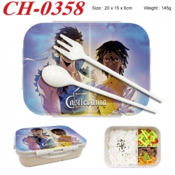 CASTLEVANIA Anime themed UV printed student lunch box 20x15x6cm 145g