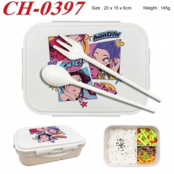 K-Pop Demon Hunters Anime themed UV printed student lunch box 20x15x6cm 145g