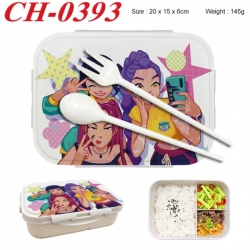 K-Pop Demon Hunters Anime themed UV printed student lunch box 20x15x6cm 145g