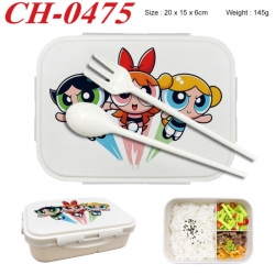 The Powerpuff Girls Anime themed UV printed student lunch box 20x15x6cm 145g