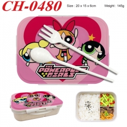 The Powerpuff Girls Anime themed UV printed student lunch box 20x15x6cm 145g