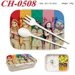 Demon Slayer Kimets Anime themed UV printed student lunch box 20x15x6cm 145g