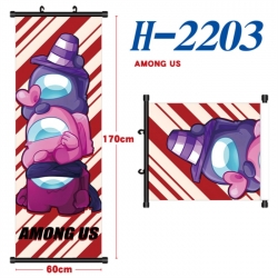 Among Us Black plastic rod cloth hanging canvas painting Wall Scroll 60x170cm