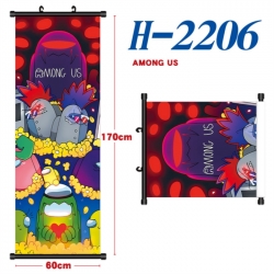 Among Us Black plastic rod cloth hanging canvas painting Wall Scroll 60x170cm