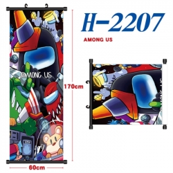 Among Us Black plastic rod cloth hanging canvas painting Wall Scroll 60x170cm